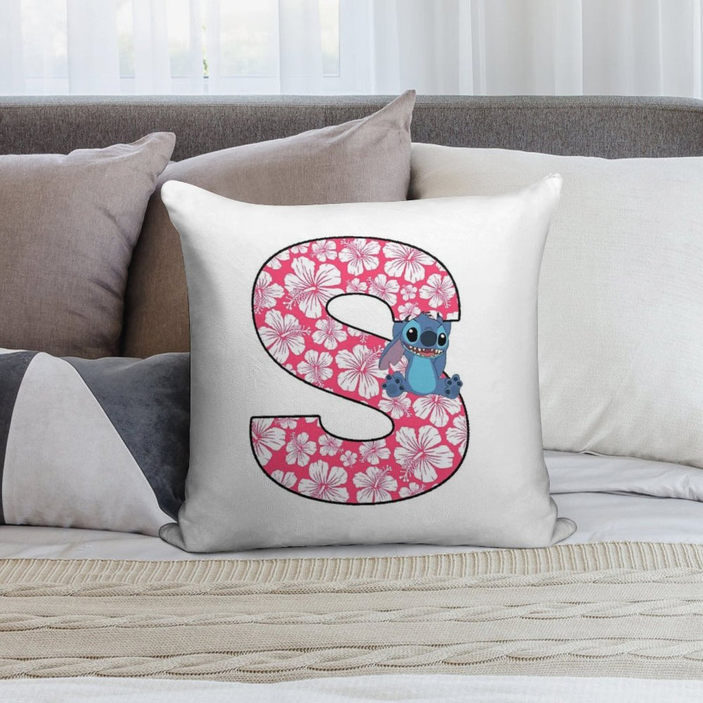 Lilo & Stitch Letter S Soft Washable Throw Pillow