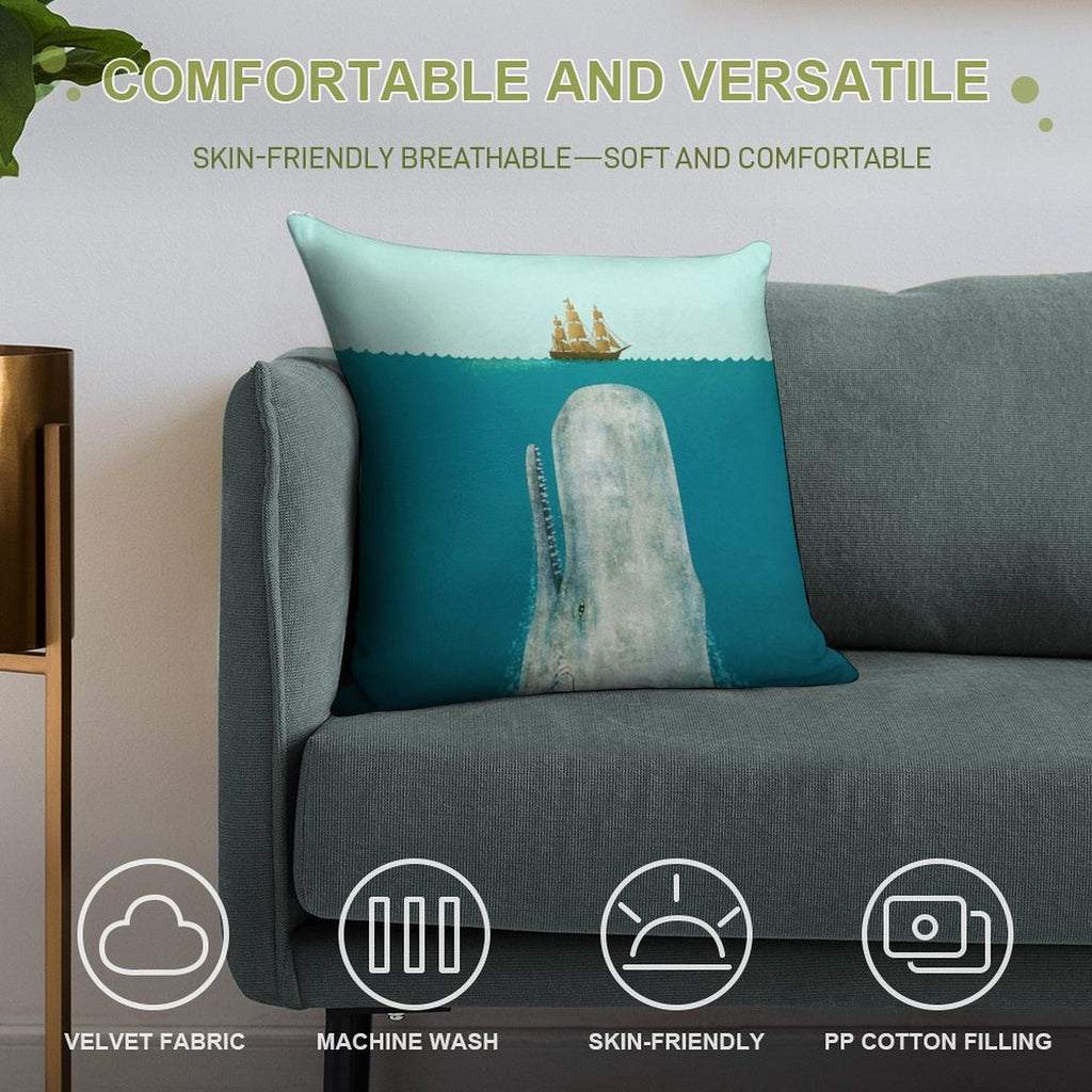 The Whale Soft Luxury Feel Throw Pillow