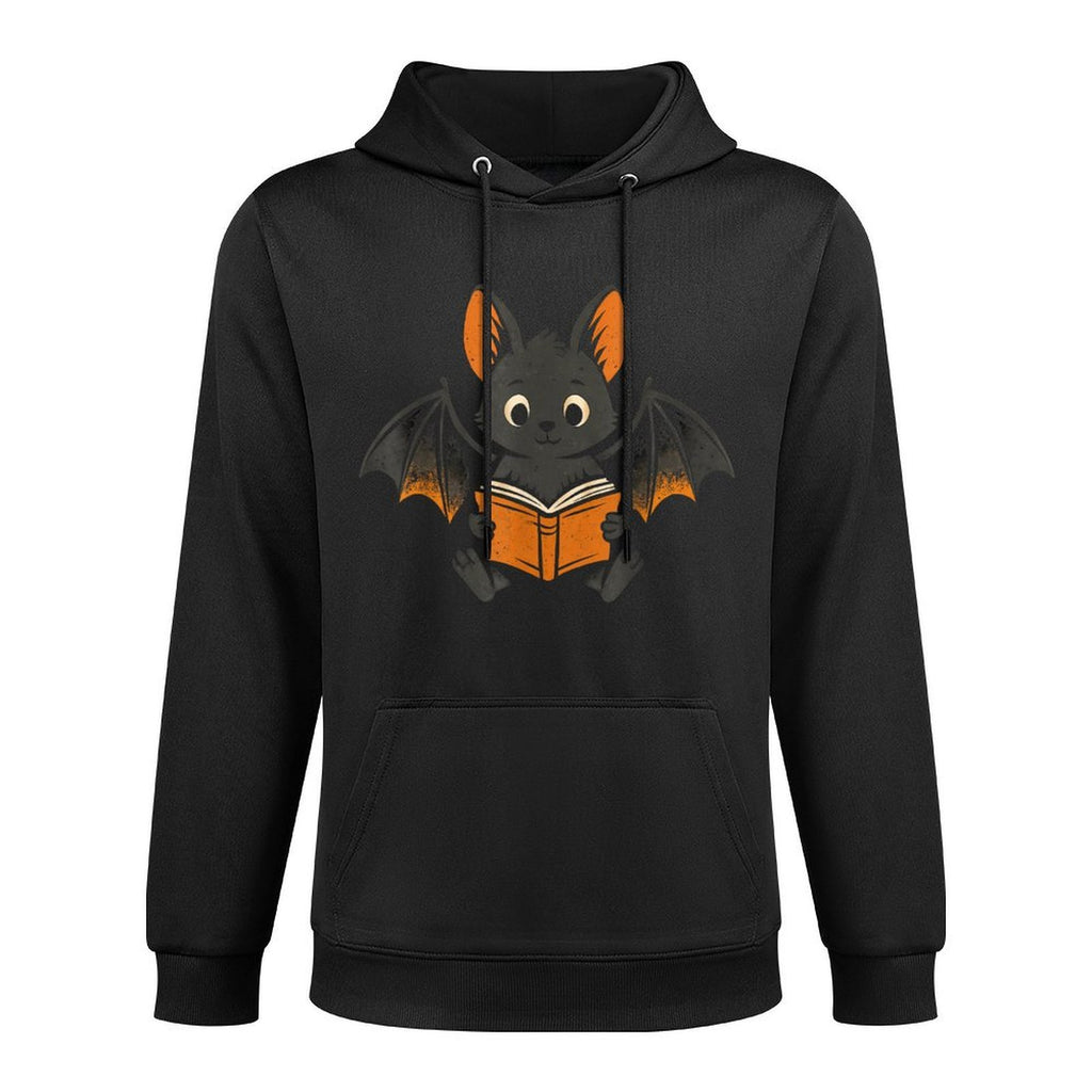 Bat Reading Book Adjustable Hood Hoodie