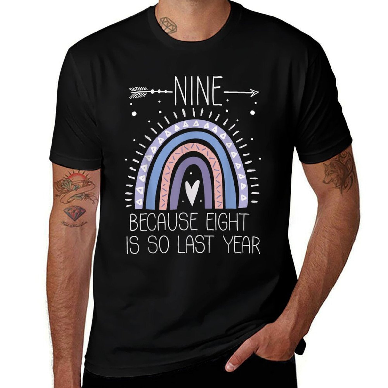 Nine Because Eight Is So Last Year 9 Years Old 9th Birthday  Soft T-Shirt