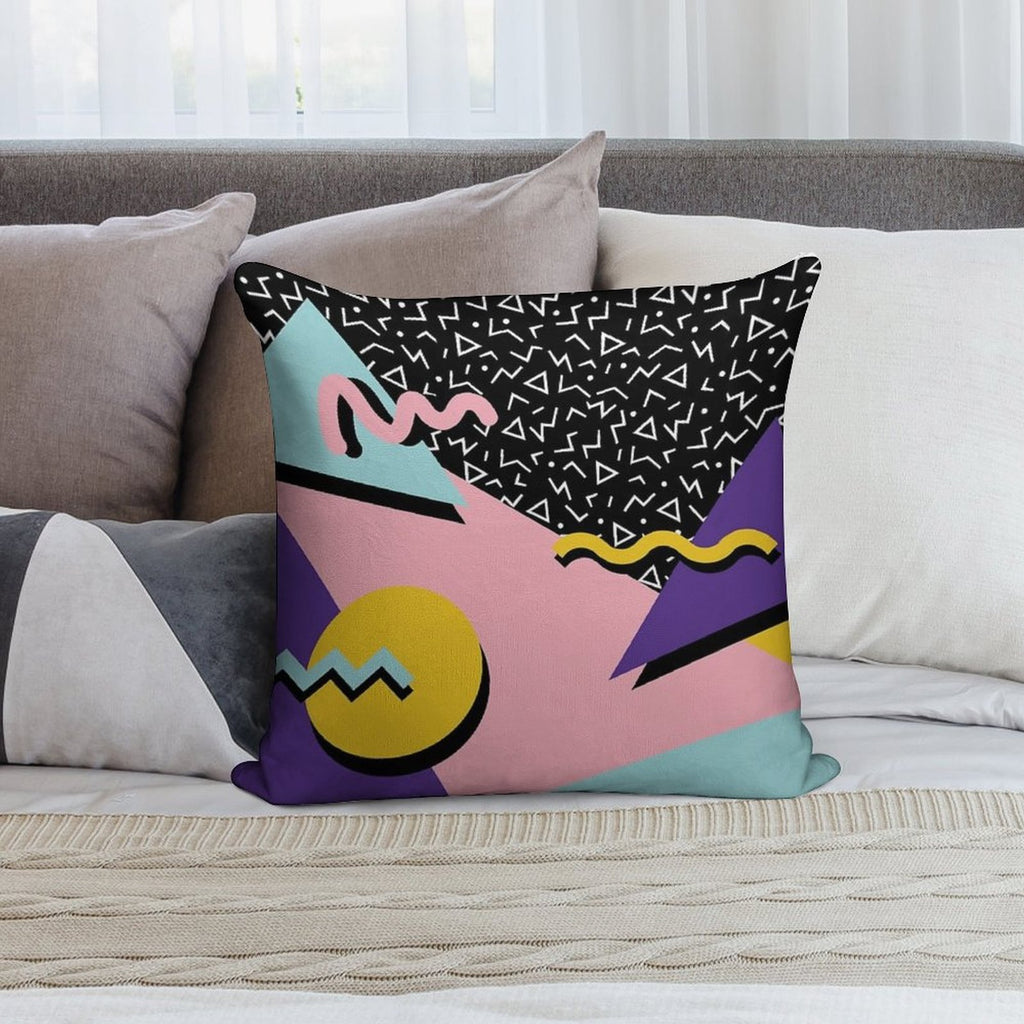 Memphis Pattern 20 - Retro 90s  80s Soft Durable Construction Throw Pillow