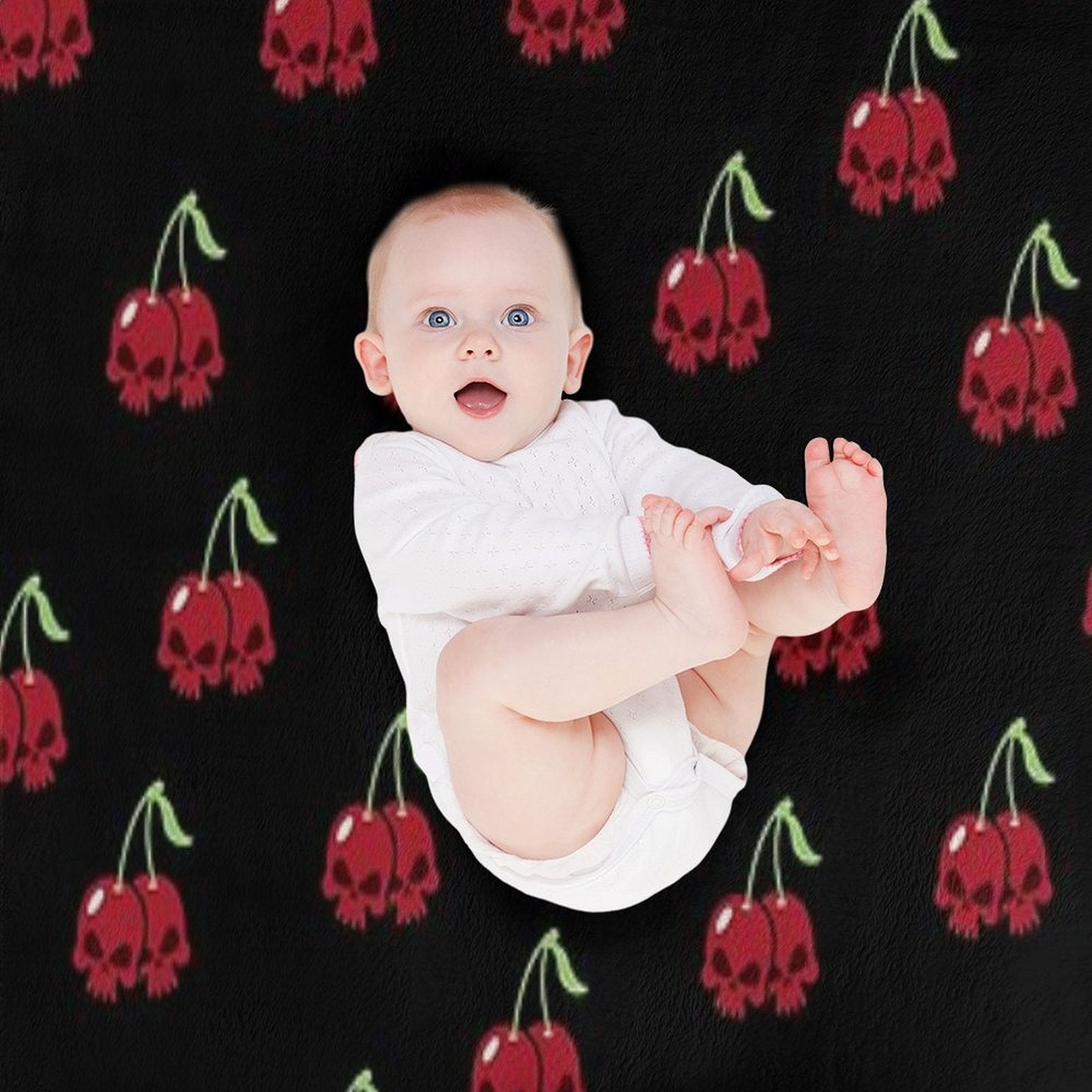 Cherry Skulls Shrink-resistant Throw Blanket