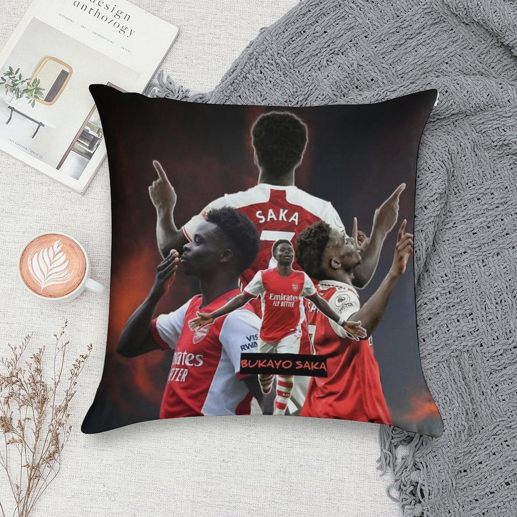 Bukayo Saka Art Throw Pillows Soft Ultra-Soft Texture Throw Pillow