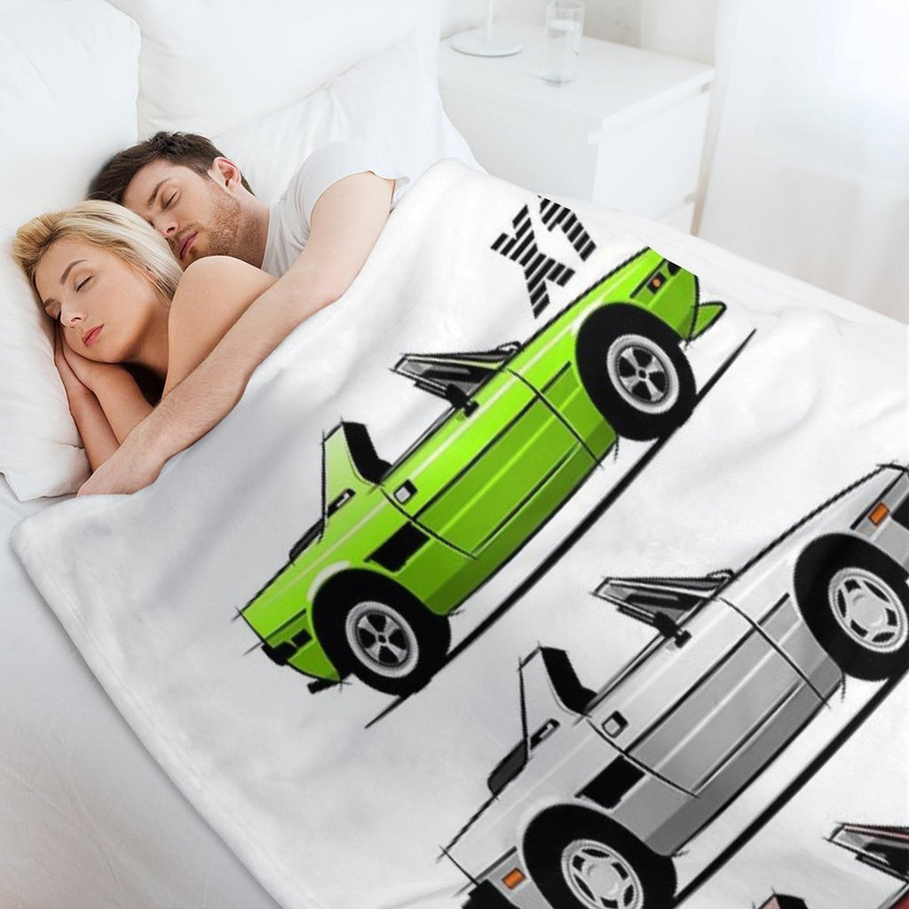 Fiat X19 with Open Roof Wrinkle-free Throw Blanket
