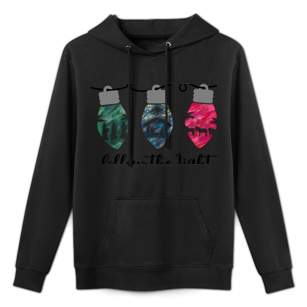 Follow The Light Christ Xmas Light Sweatshirt Breathable Fabric Hoodie