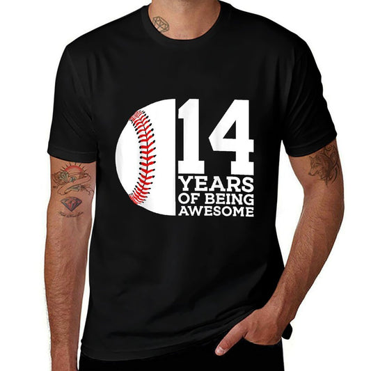 14 YEARS OF BEING AWESOME BASEBALL 14TH BIRTHDAY  Durable T-Shirt