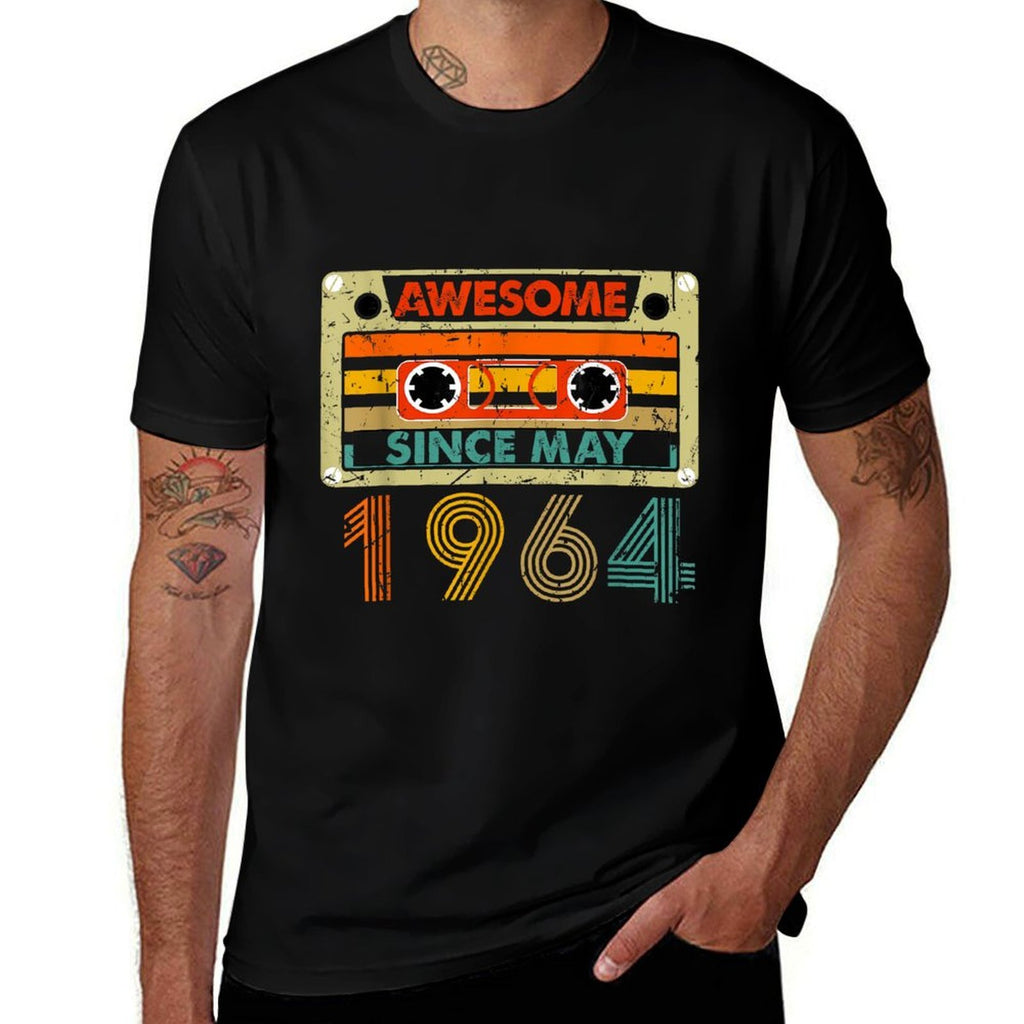 Awesome Since May 1964 60 Years Old 60th Birthday  Fade-proof Color T-Shirt
