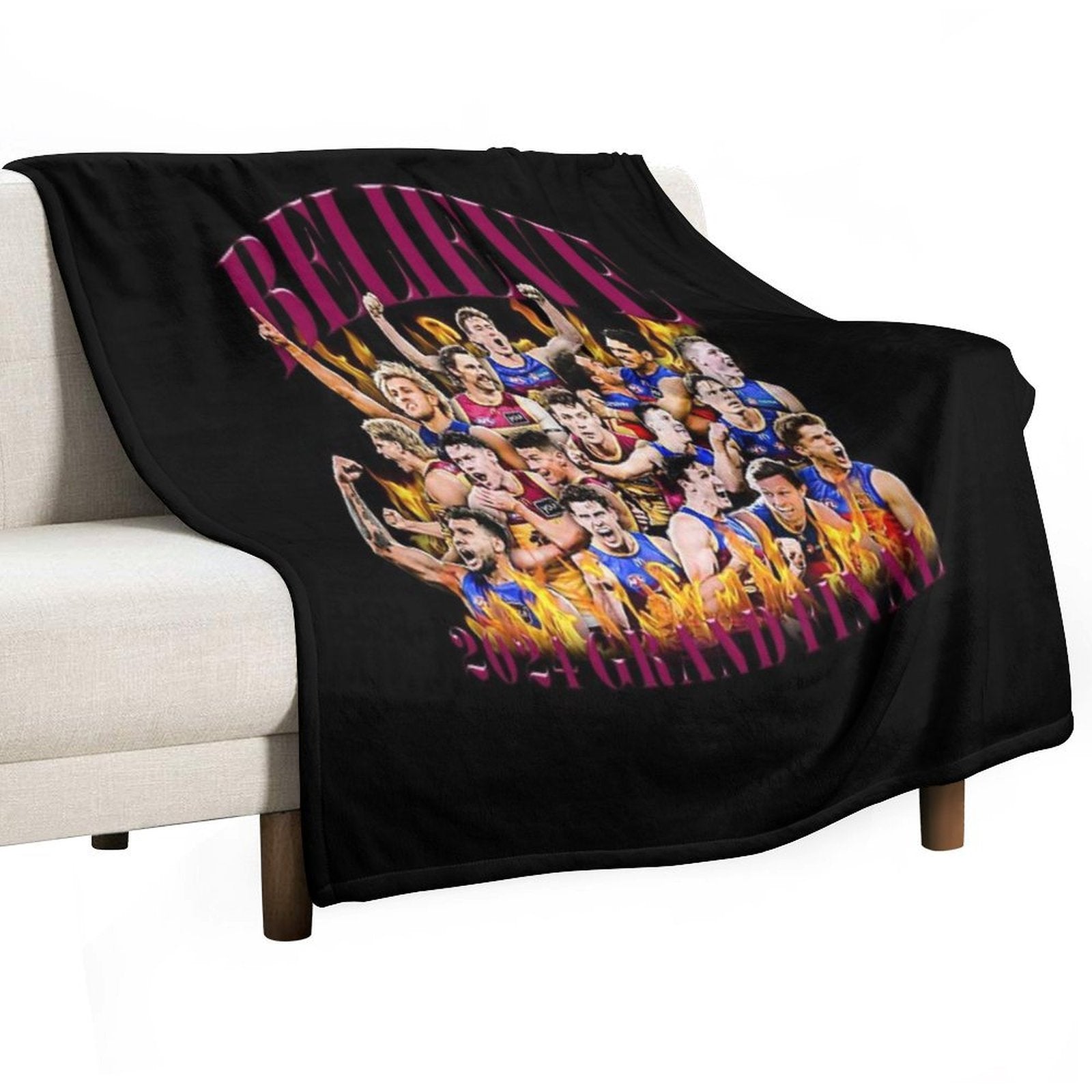 Brisbane Lions - 2024 Grand Finalists - Believe Compact Throw Blanket