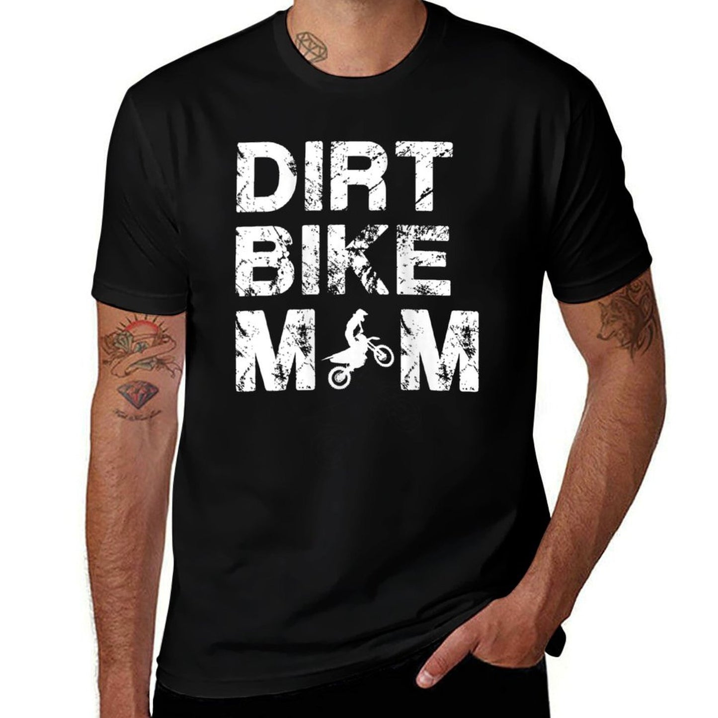 Womens Dirt Bike Mom Mothers Day Dirtbike Motocross Gift  Trendy Pattern T-Shirt