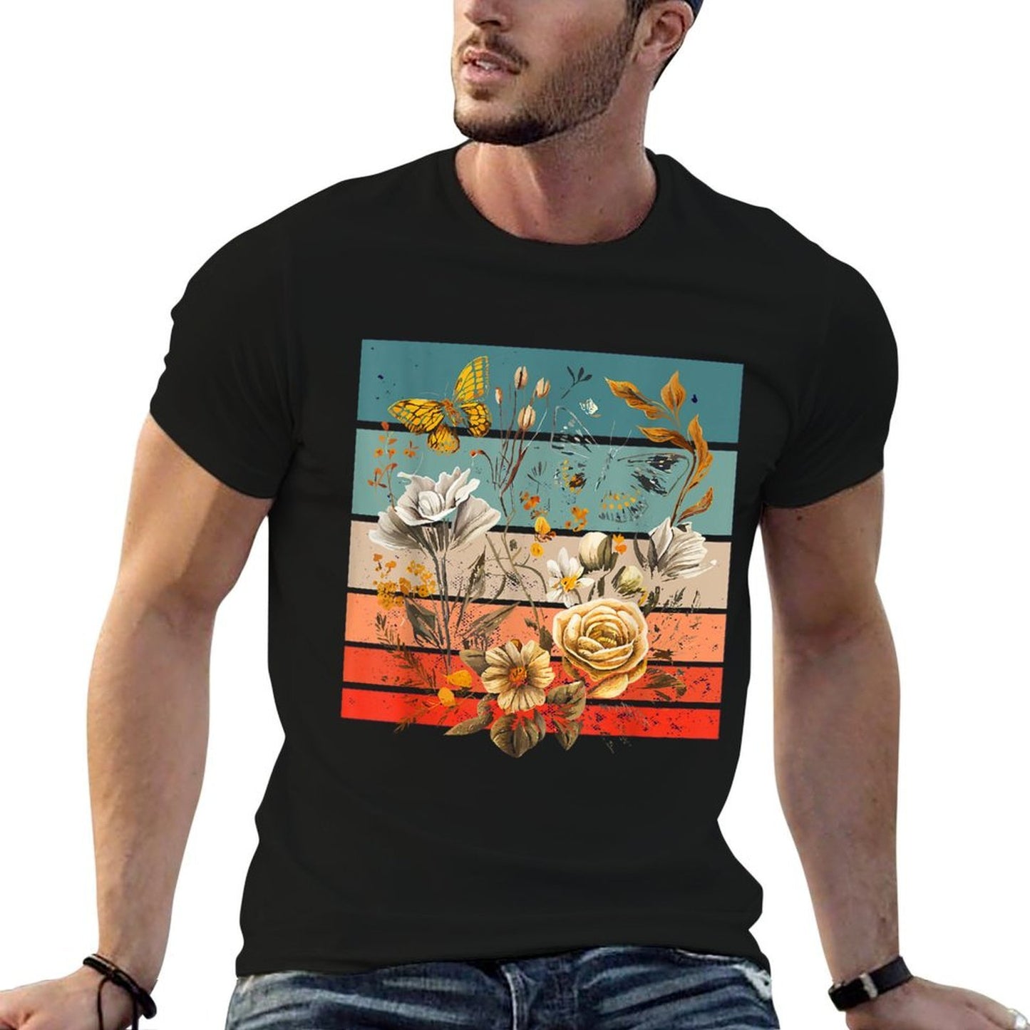 Wild Flower Botanical Vintage Inspired Gardening Lover  Relaxed-fit T-Shirt