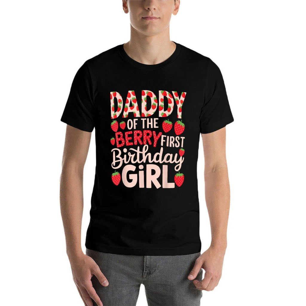 Daddy of The Berry First Birthday Girl Sweet Strawberry Dad  Soft T-Shirt