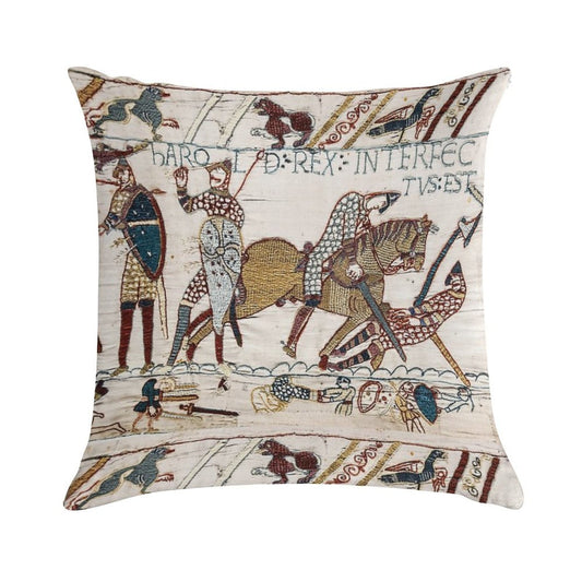 THE BAYEUX TAPESTRY ,The Death of King Harold at Battle of Hastings. Soft Ultra-Soft Texture Throw Pillow