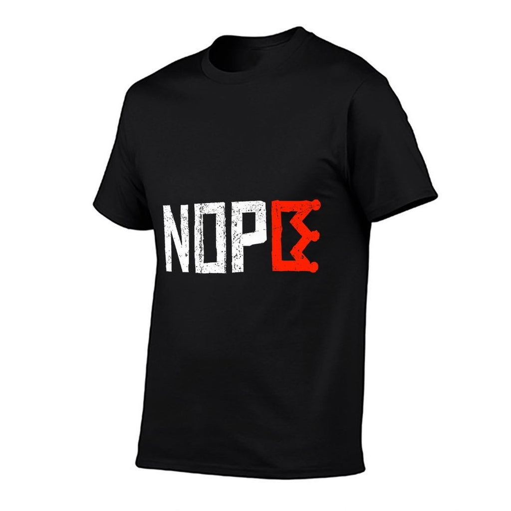 No Kings Nope Protest Sign Horizontal Premium  Ribbed Collar T-Shirt