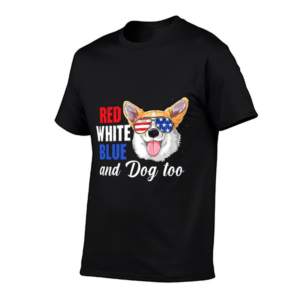 Red White Blue And Corgi Too Funny Dog 4th Of July  Soft T-Shirt