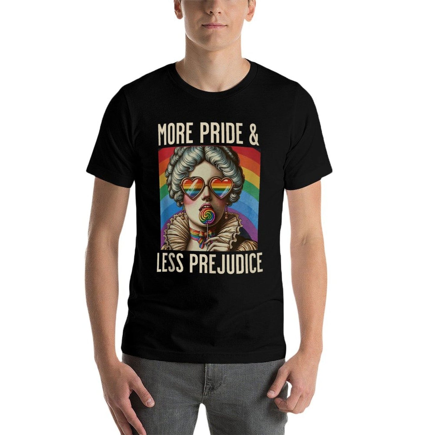 Vintage More Pride Less Prejudice Proud Ally Rainbow Pride  Lightweight T-Shirt