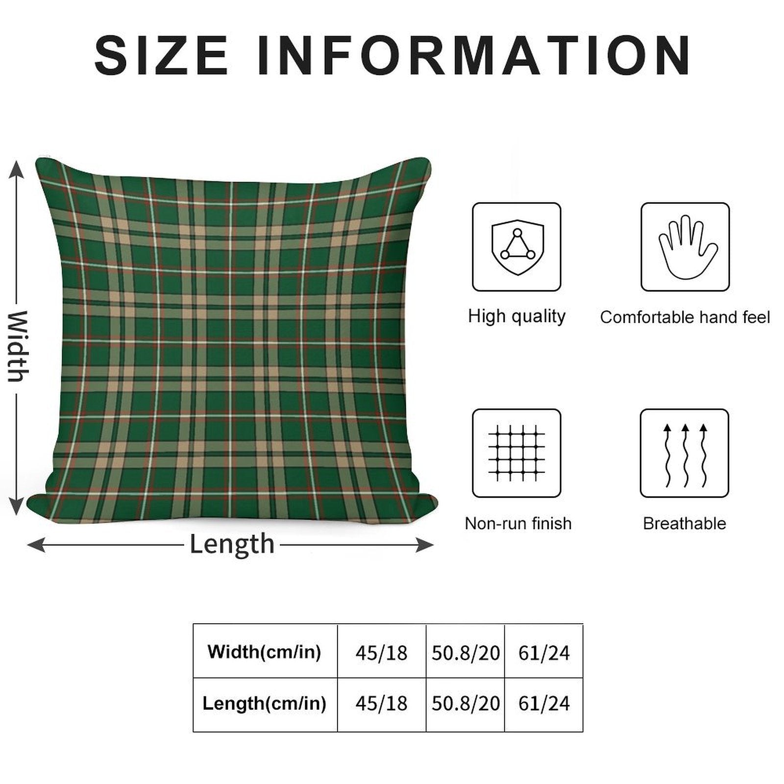 O'Neill Tartan Tan And Green Irish Plaid Soft Ultra-Soft Texture Throw Pillow