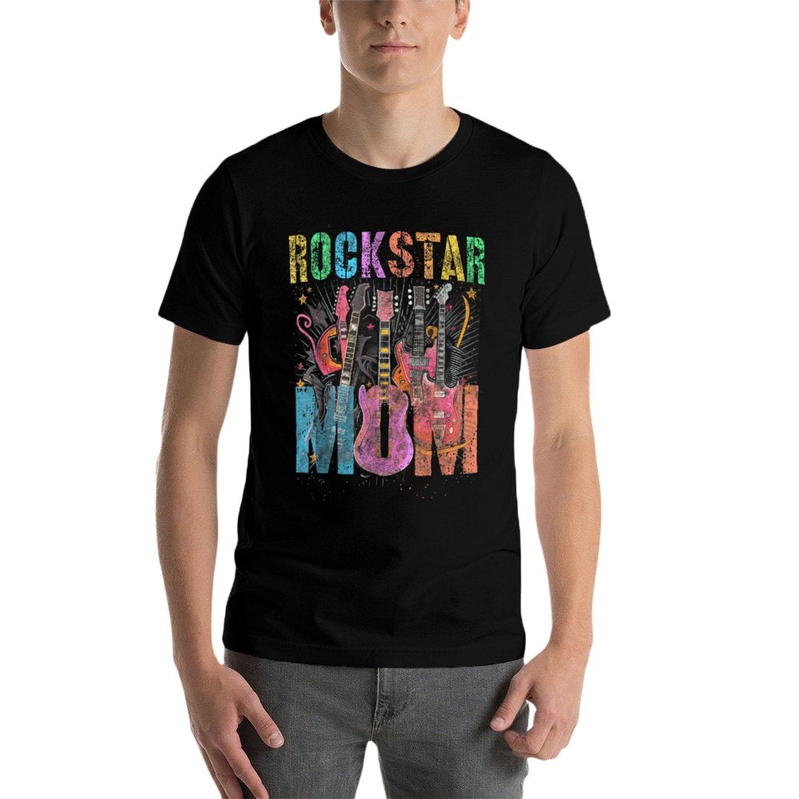Funny ROCKSTAR MOM Rockin' Mommy Squad Mama Birthday  Graphic-printed T-Shirt
