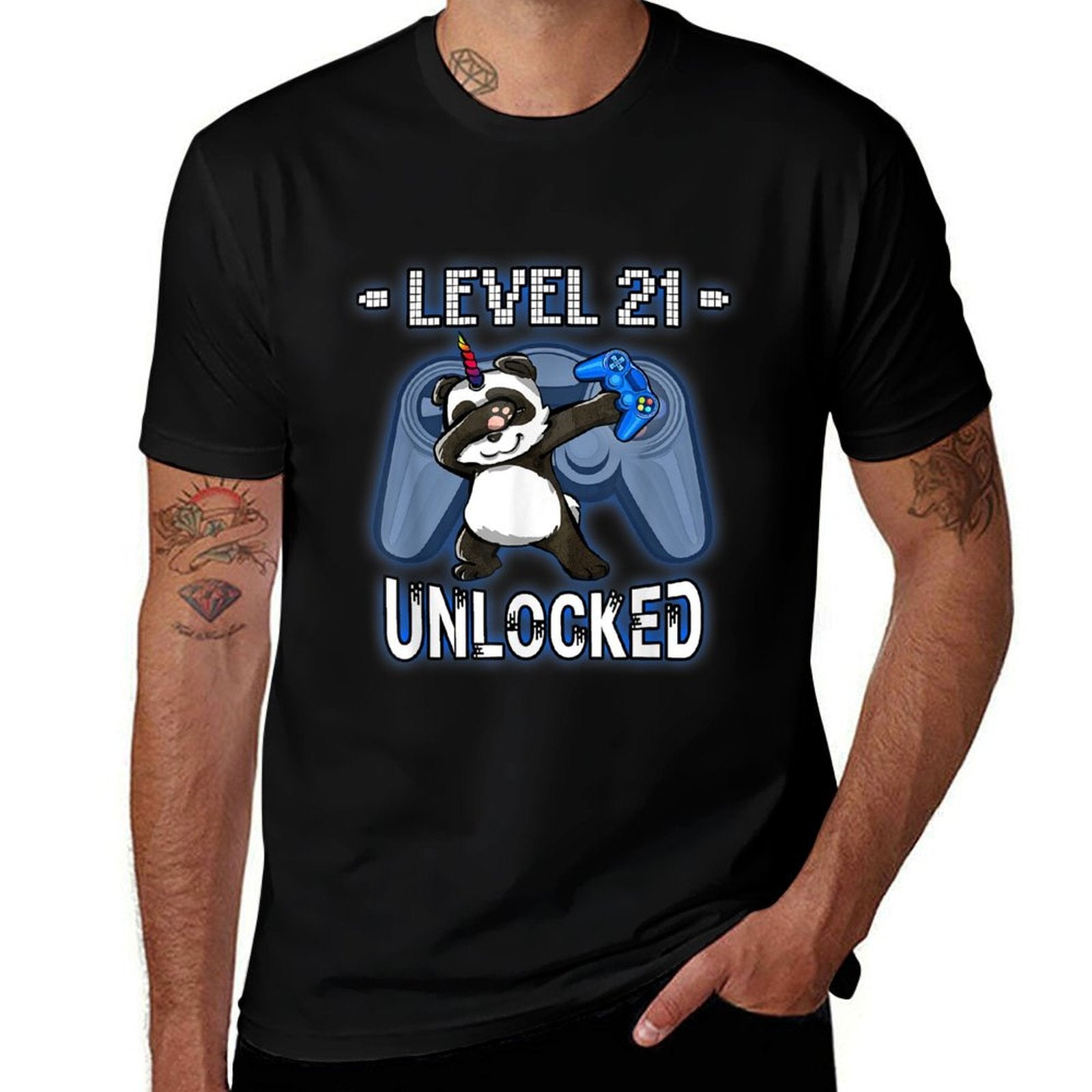 Level 21 Unlocked - Dabbing Pandicorn Gamer 21st Birthday  Breathable T-Shirt