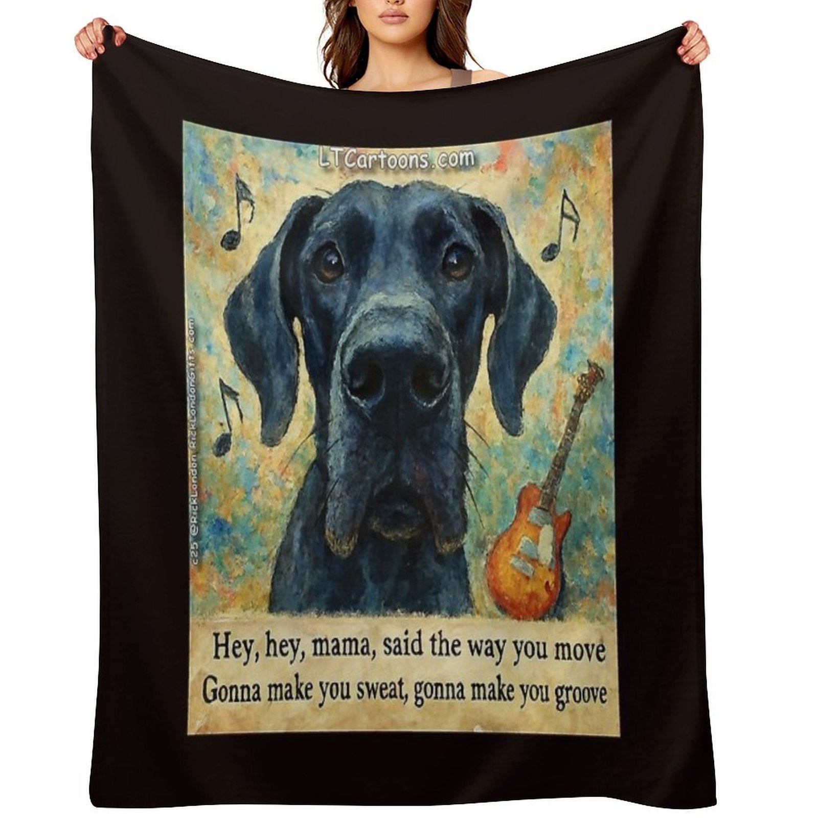 Zep's Inspiration For Black Dog Travel-friendly Throw Blanket