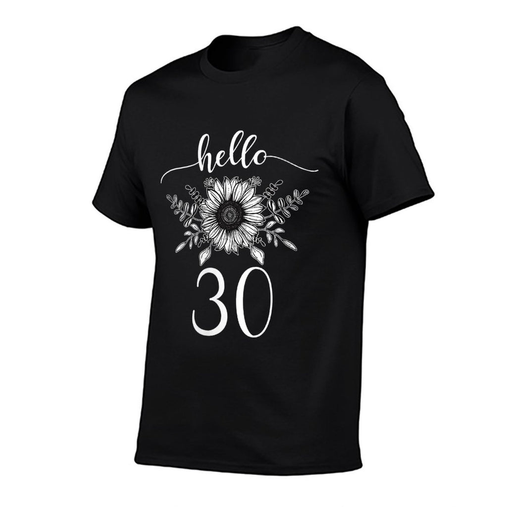 Womens Hello 30 Birthday Floral Sunflower 30th Birthday Family  Soft T-Shirt
