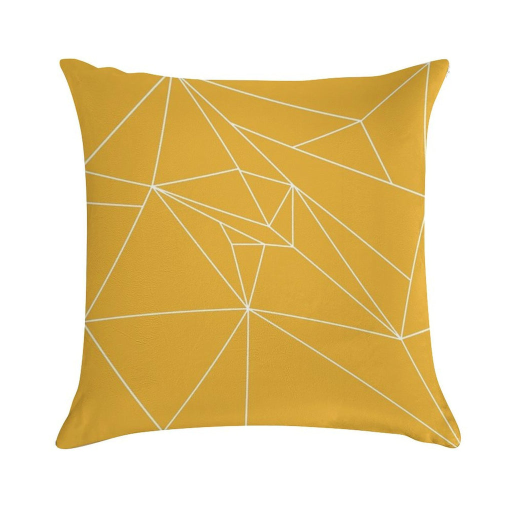 Yellow And White Geometric Lines Soft Anti-Pilling Throw Pillow