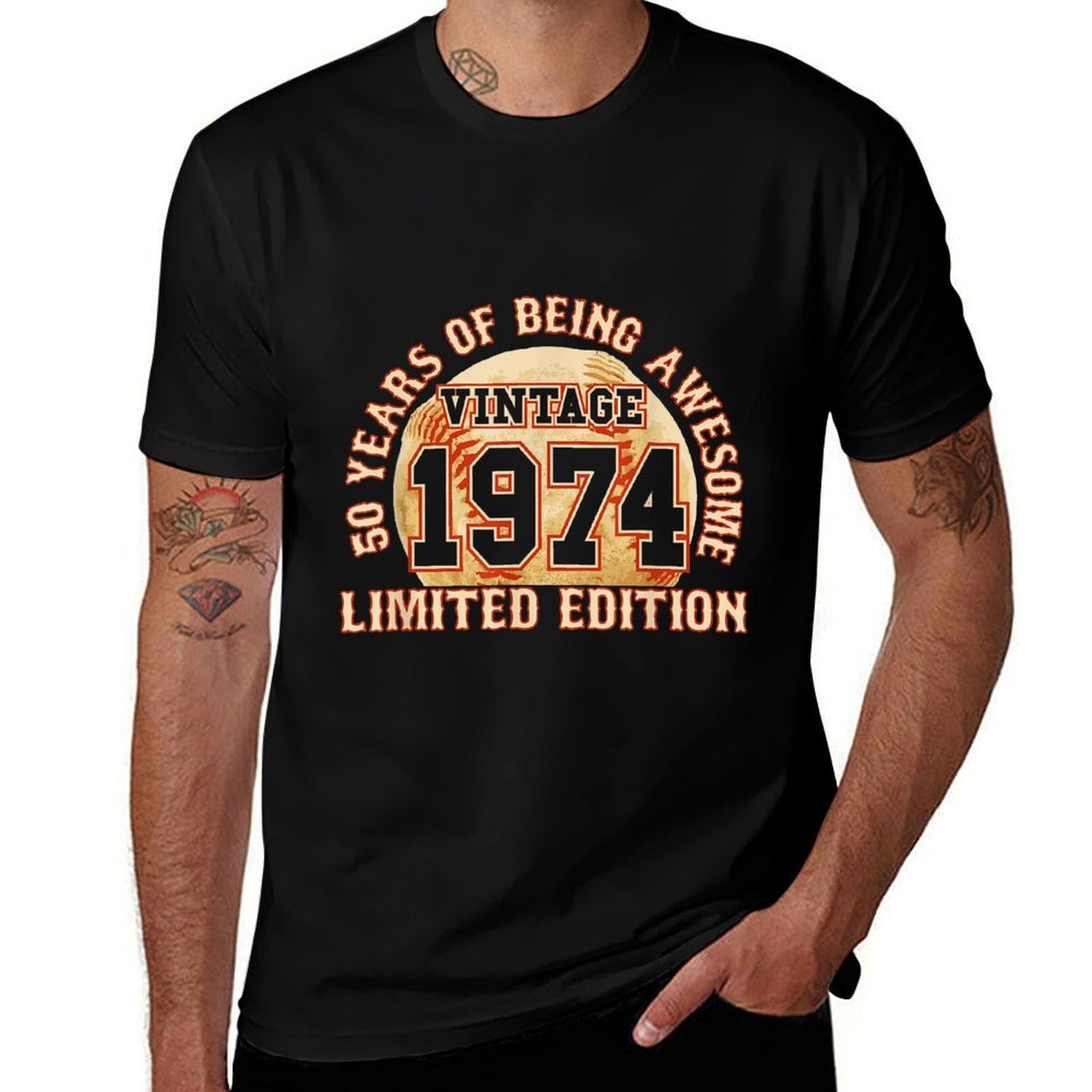 Baseball Fan Vintage 1974 50th Birthday  Durable T-Shirt