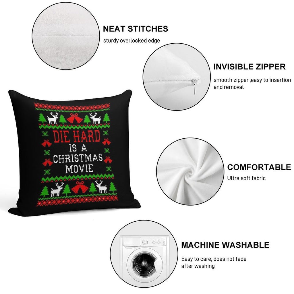 Die Hard Is A Christmas Movie Soft Washable Throw Pillow