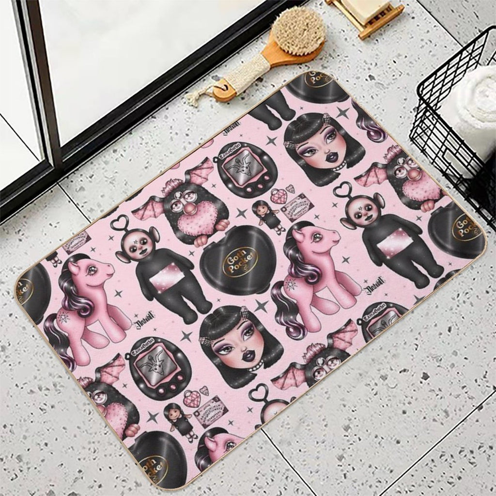Vintage Goth Toys Durable Bath Mat