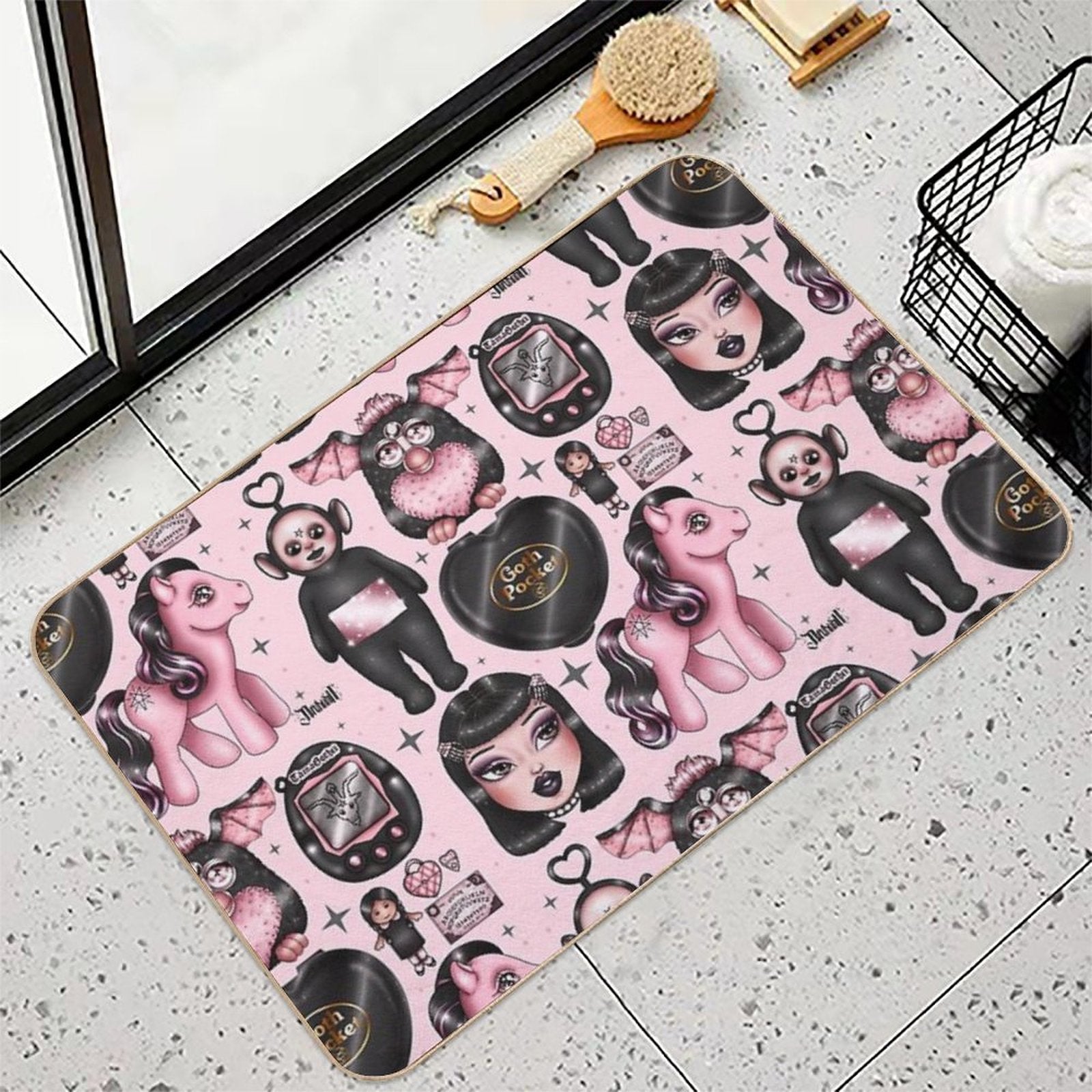 Vintage Goth Toys Durable Bath Mat