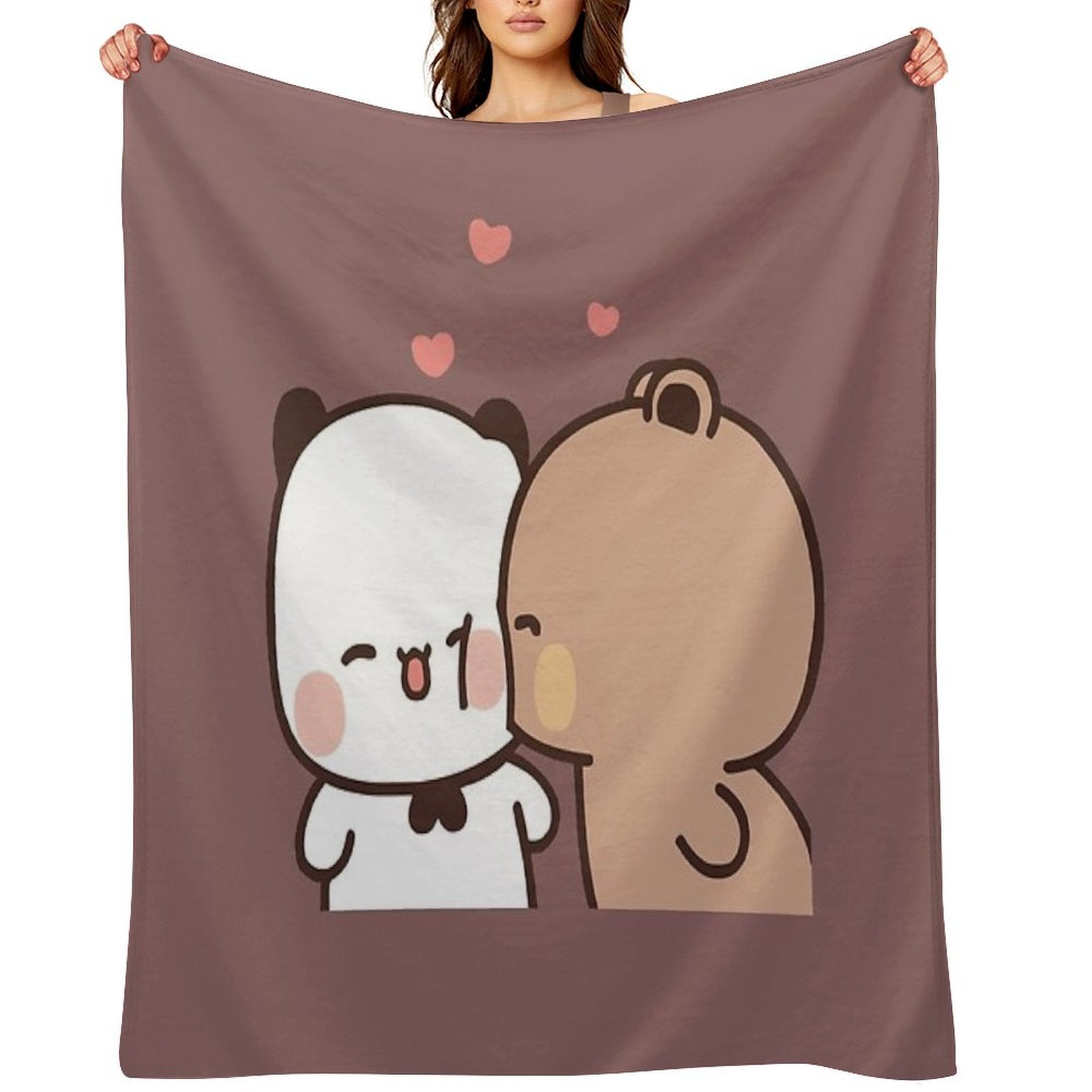 Love Kiss from DuDu Bear to BuBu Panda❤️ Quick-dry Throw Blanket