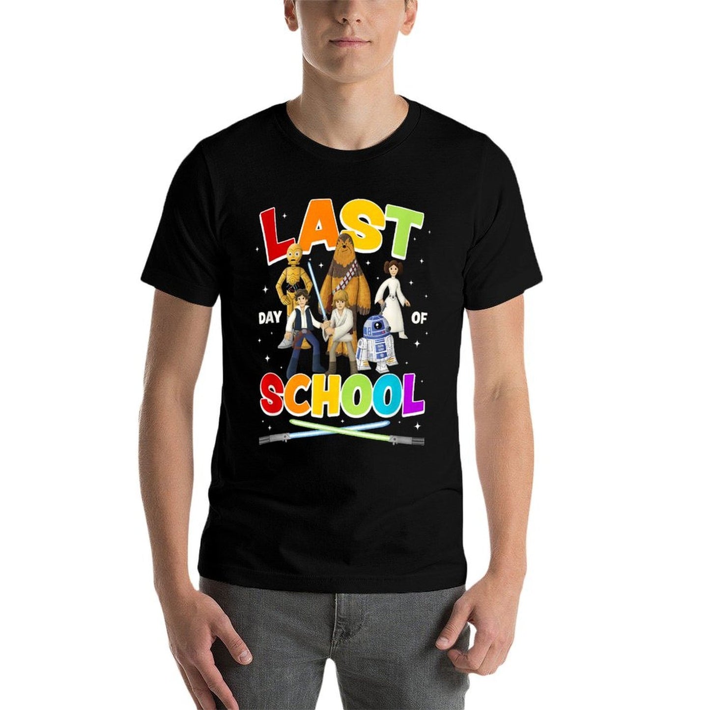 Star Wars Classic Last Day Of School Rainbow Bold Logo  Affordable Price T-Shirt