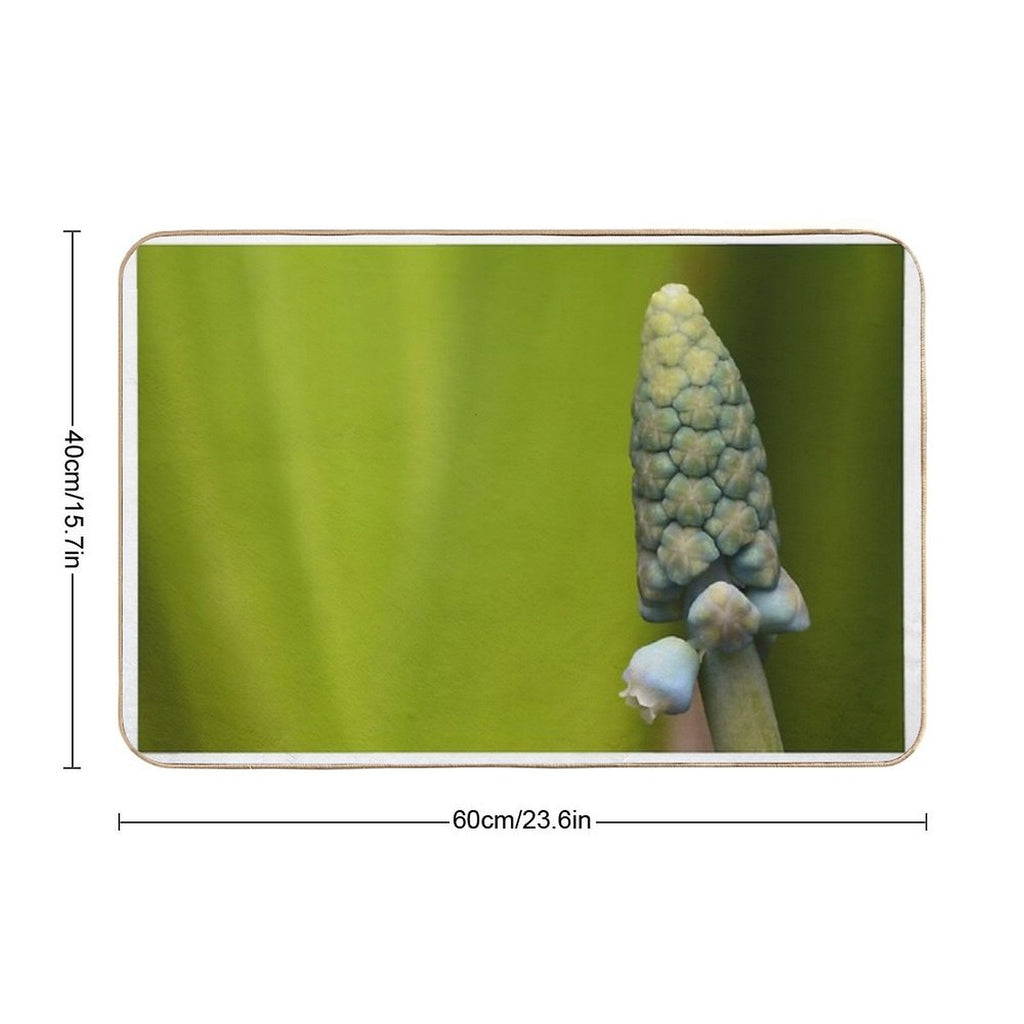 Grape Hyacinth Macro – Geometric Nature  Fade-Resistant Bath Mat