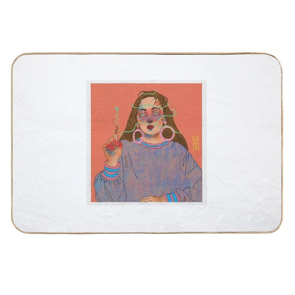 Pop Art-mix Texture  Easy To Clean Bath Mat