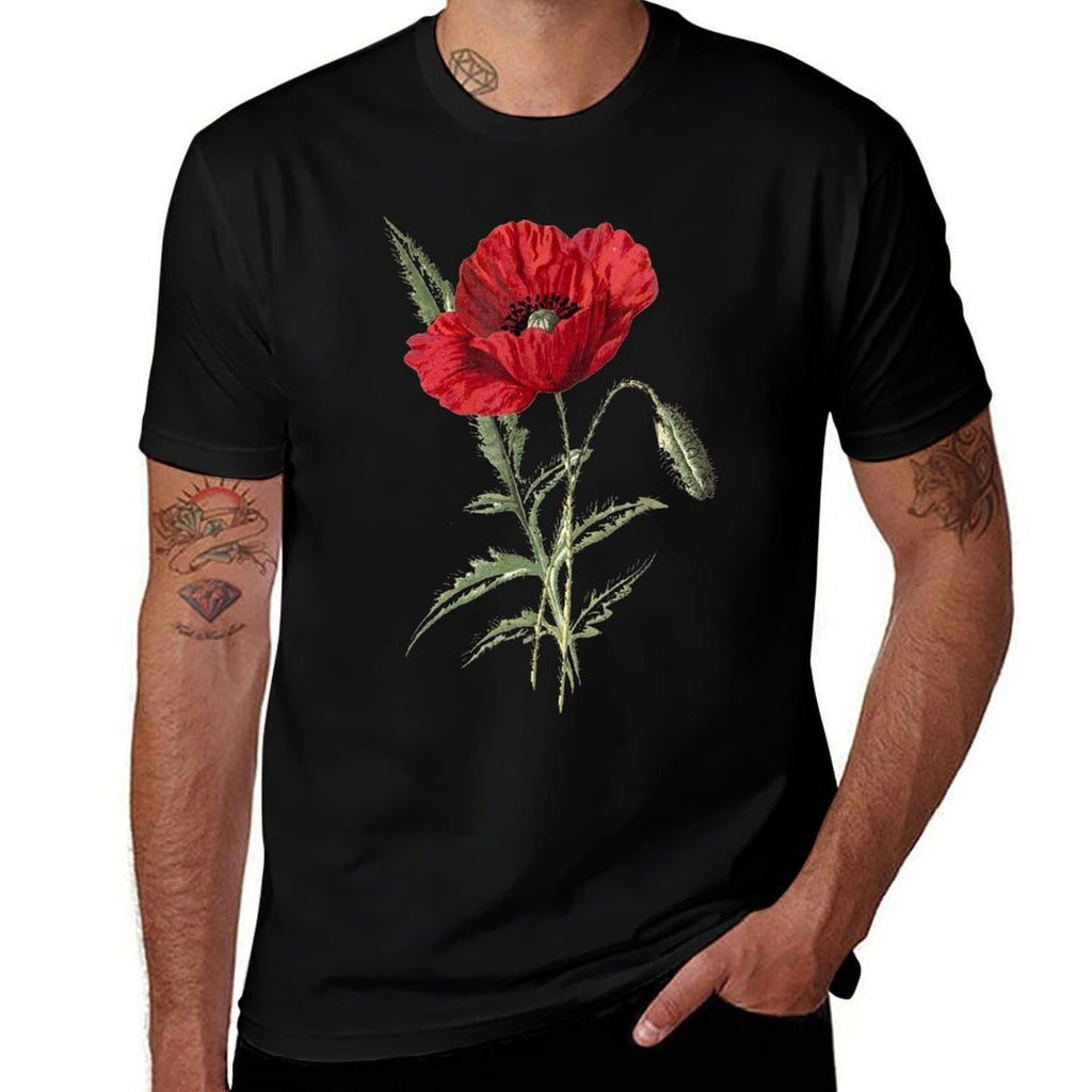 Red Poppy Flower, Red Botanical Poppies, Poppy  Soft T-Shirt