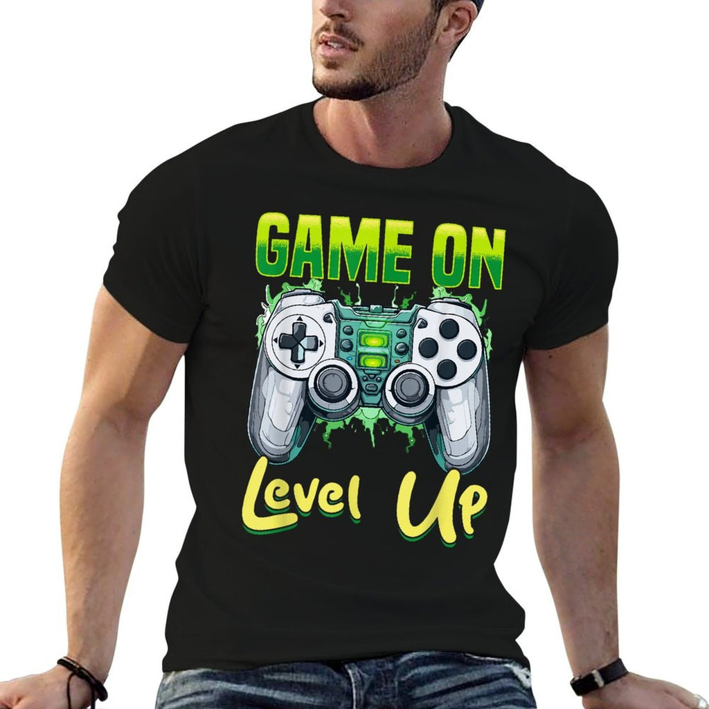 Gamer Gaming Game On, Level Up  Easy-care T-Shirt