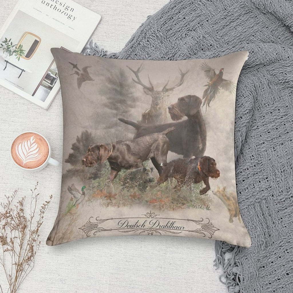 The German Wirehaired Pointers Soft Gift Ready Throw Pillow