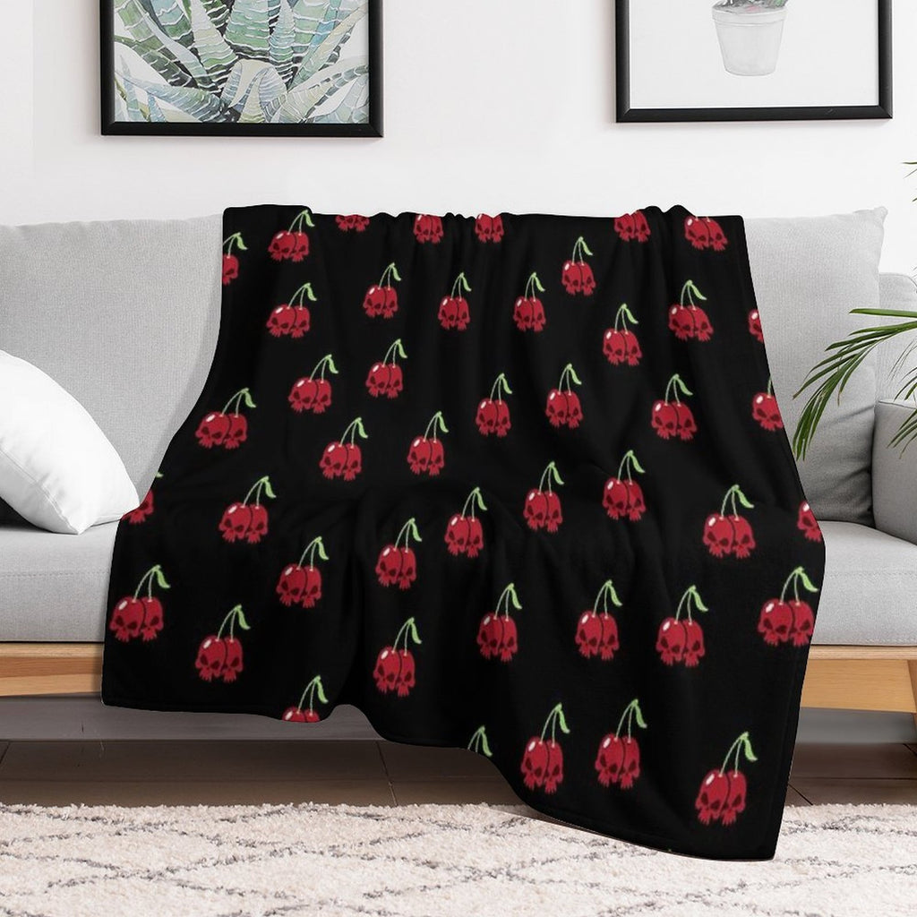 Cherry Skulls Shrink-resistant Throw Blanket