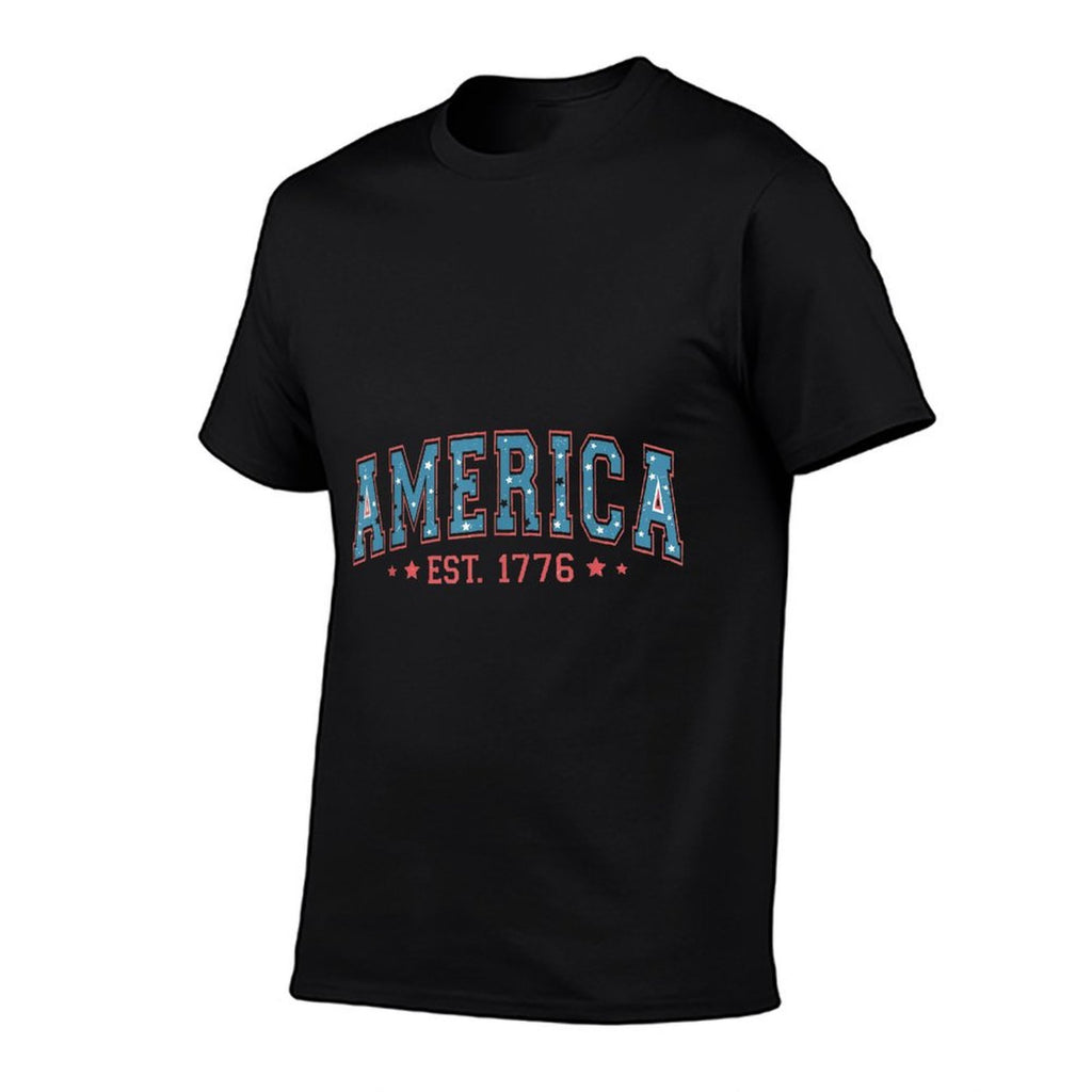 America EST 1776 USA 4th Of July Retro Vintage  Slim-fit Cut T-Shirt