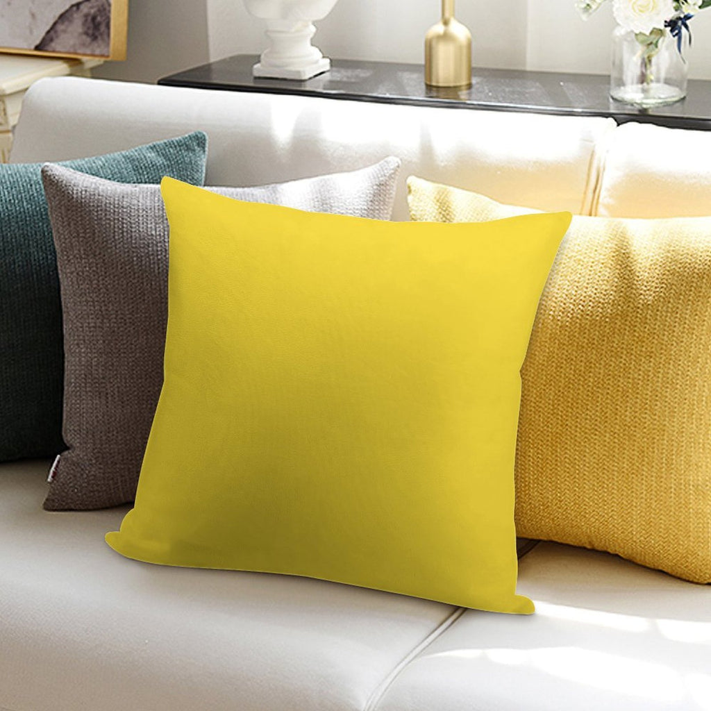 PLAIN SOLID BANANA YELLOW - 100 SHADES OF YELLOW ON OZCUSHIONS Soft Shrink-Resistant Throw Pillow