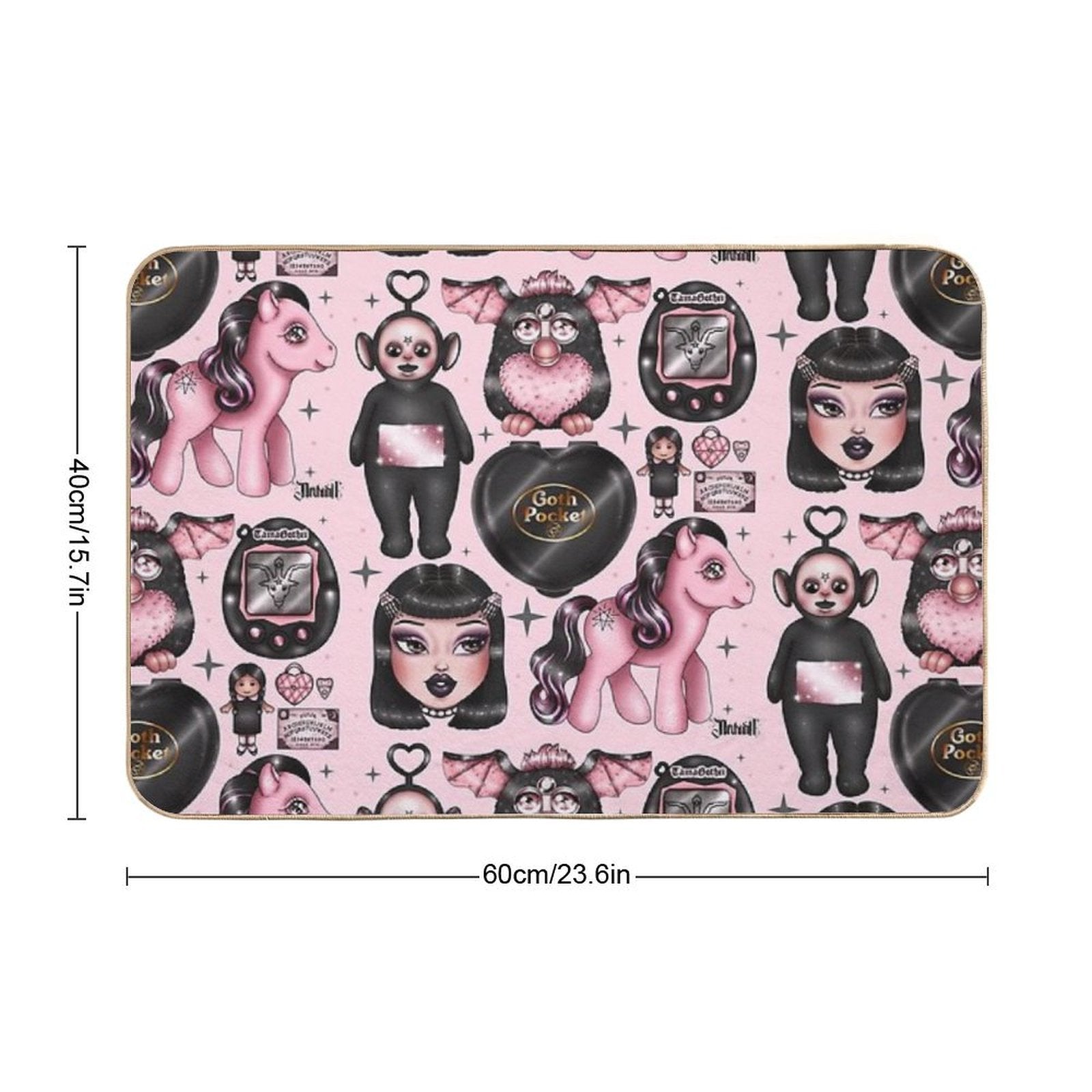 Vintage Goth Toys Durable Bath Mat