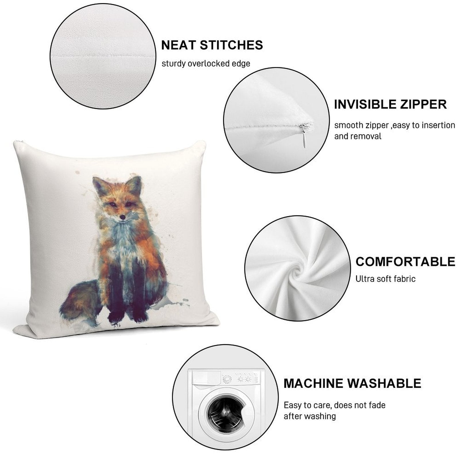 Fox Soft Style Accent Throw Pillow