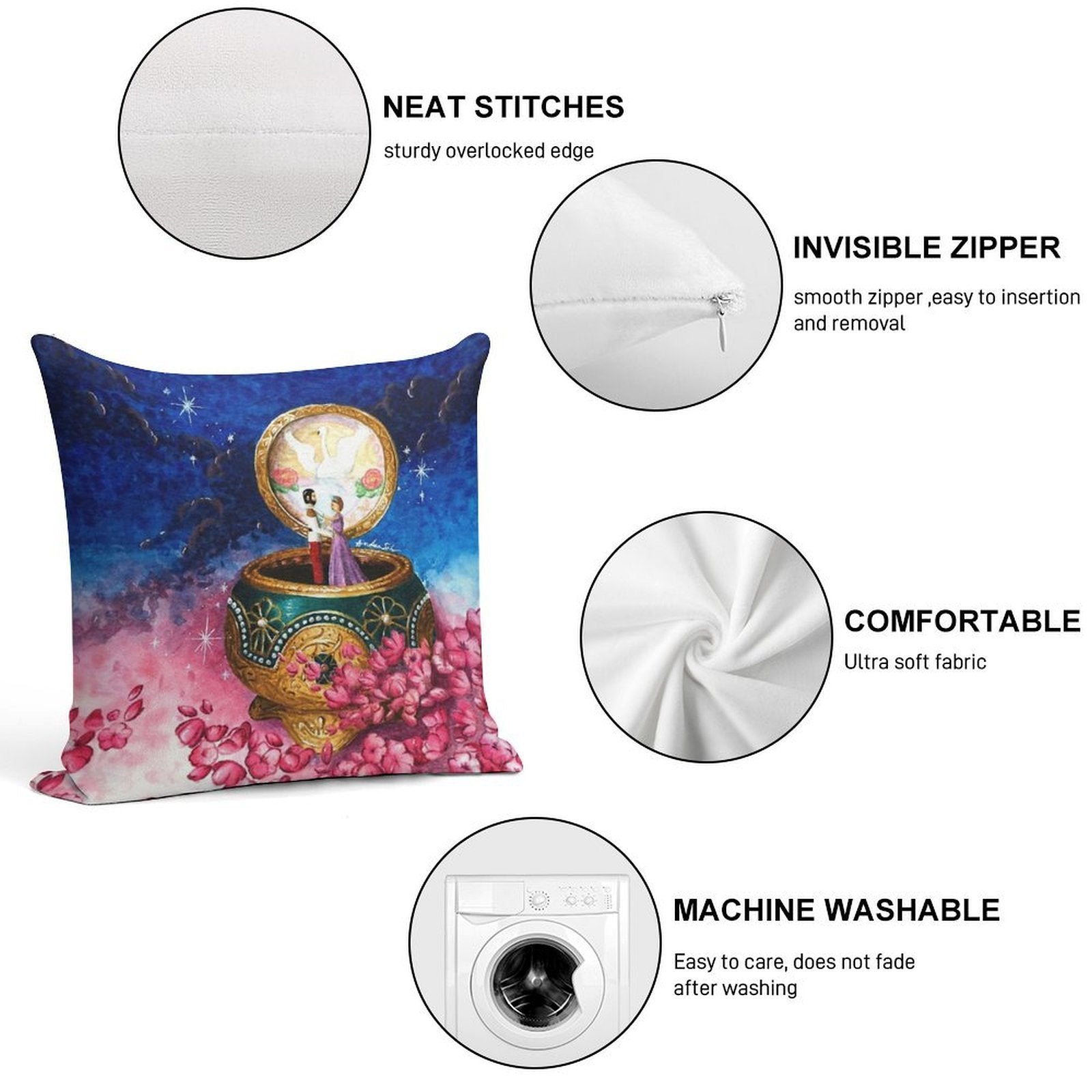 Anastasia Music Box Soft Anti-Pilling Throw Pillow