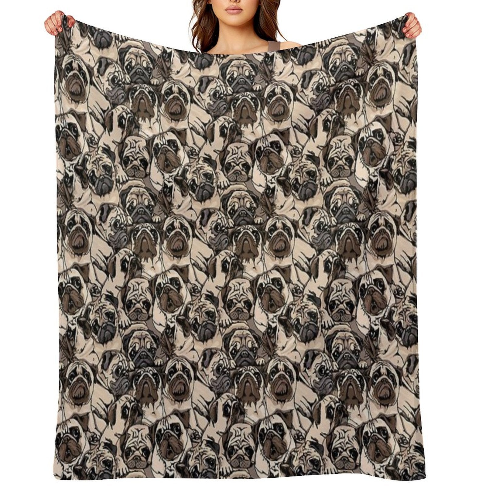 Cute Pug Dog For Pug Mom, Pug Dad, Pug Lovers Comfort Throw Blanket