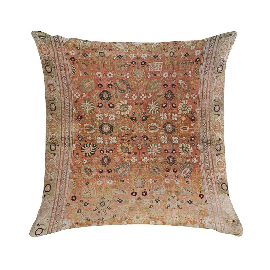 Antique Tabriz Persian Rug Print Soft Warmth Comfort Throw Pillow