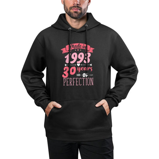 30 Birthday Decorations Women Female 30th BDay 1993 Birthday Kangaroo Pocket Hoodie
