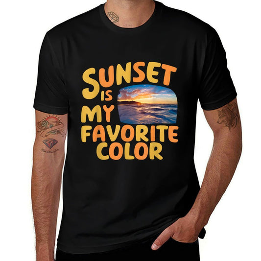 Sunset Is My Favorite Color Ocean Vista Beach Lover  Oversized Silhouette T-Shirt