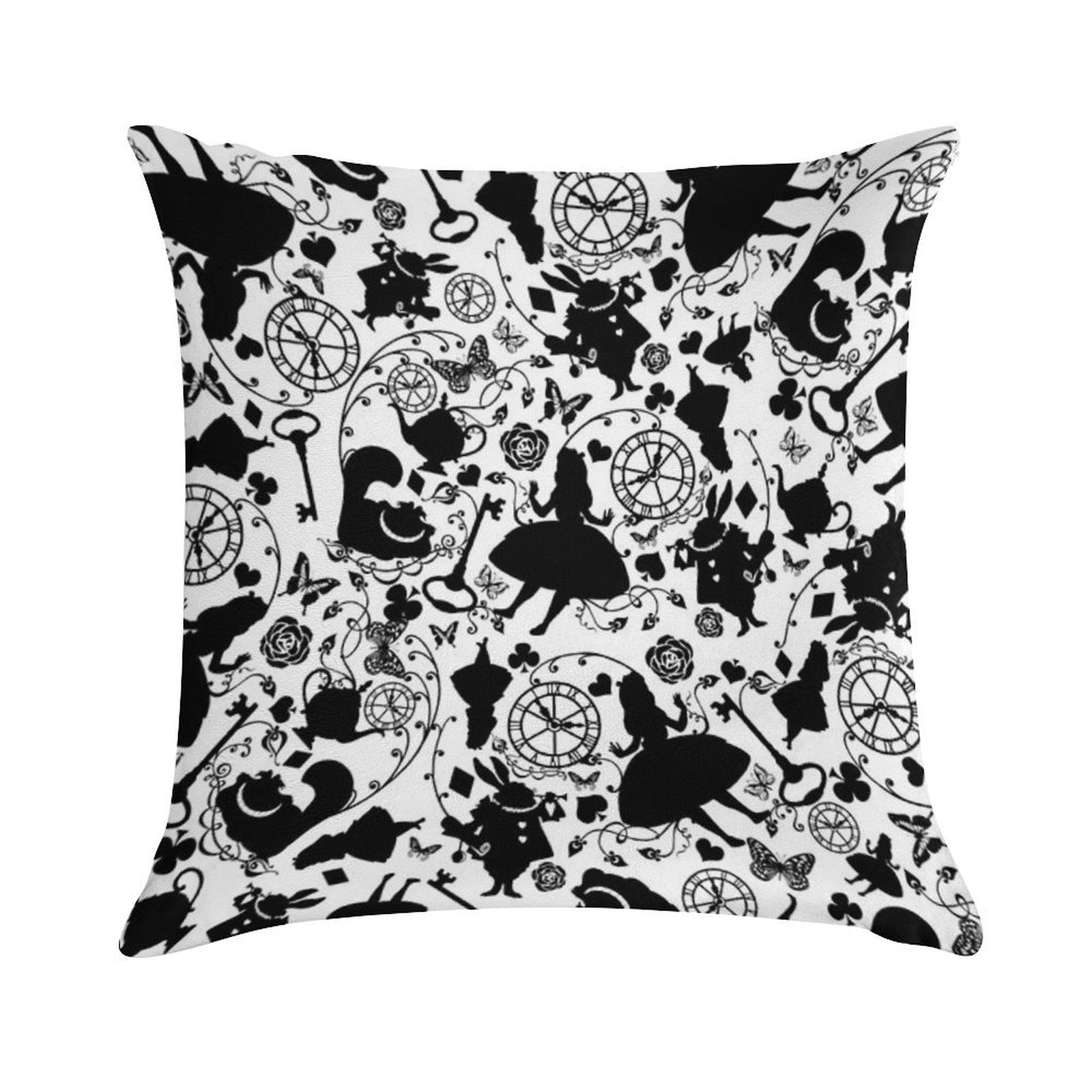 Alice in Wonderland Soft Hidden Zipper Throw Pillow