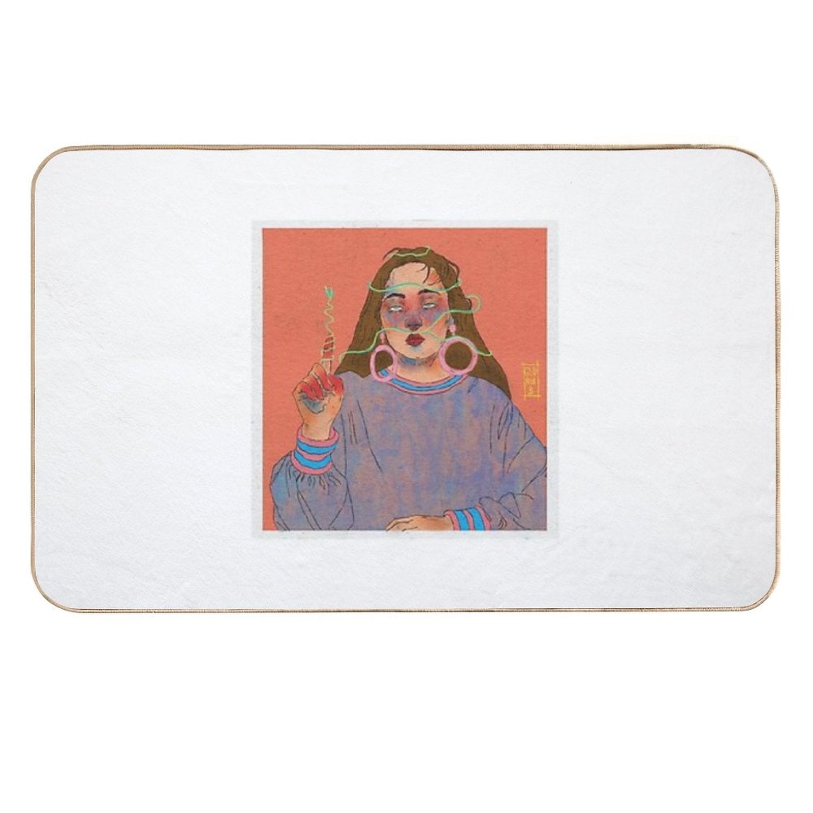 Pop Art-mix Texture  Easy To Clean Bath Mat