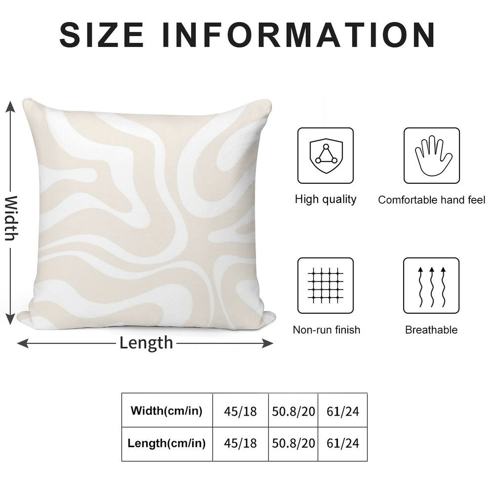 Liquid Swirl Modern Abstract Pattern in Light Ecru Beige And White Soft Home Decor Throw Pillow