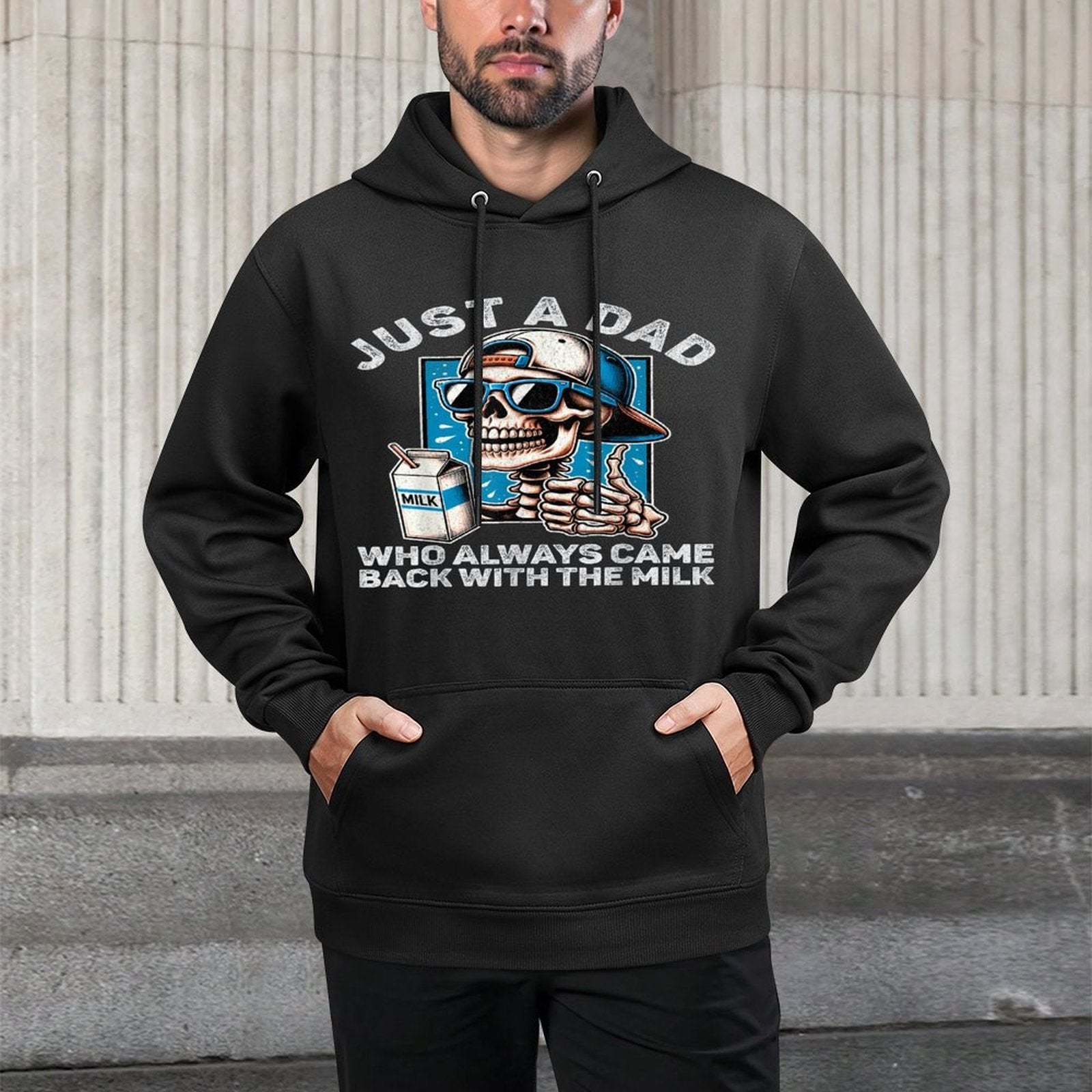 Just A Dad Who Always Came Back With The Milk Funny Fathers Pilling-Resistant Hoodie